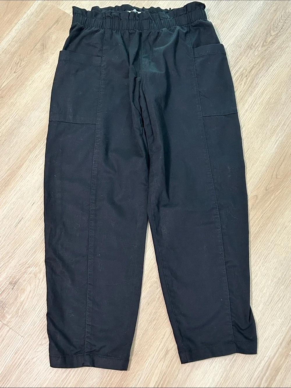 Old Navy Black Elastic-Waist Pull On Pants for girls Size L 100% Cotton. Cargo